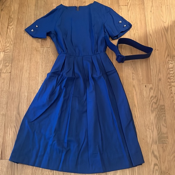Gorgeous True Vintage Bright Blue Wool day dress! - Picture 7 of 7